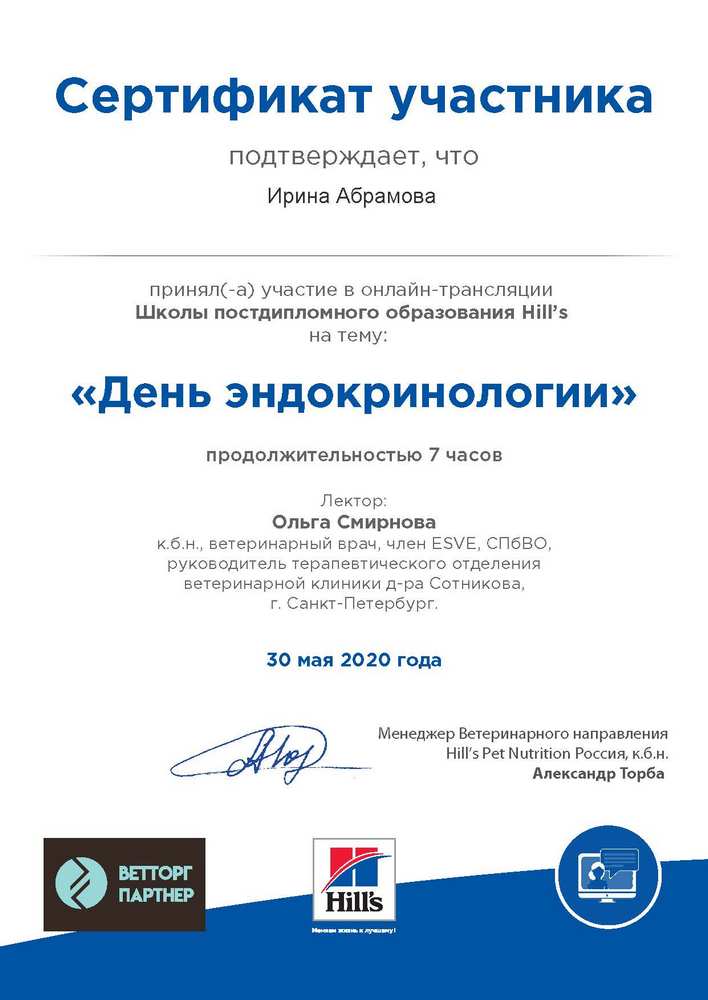Certificate Abramova IV 22