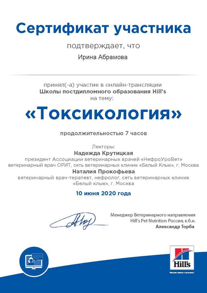 Certificate Abramova IV 23